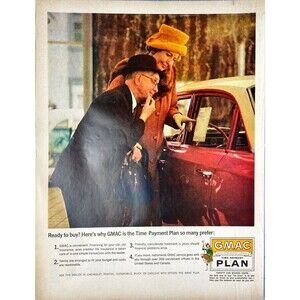 GMAC Time Payment Plan "Ready to Buy? GMAS Is Plan Many Prefer"VTG Print Ad 1963
